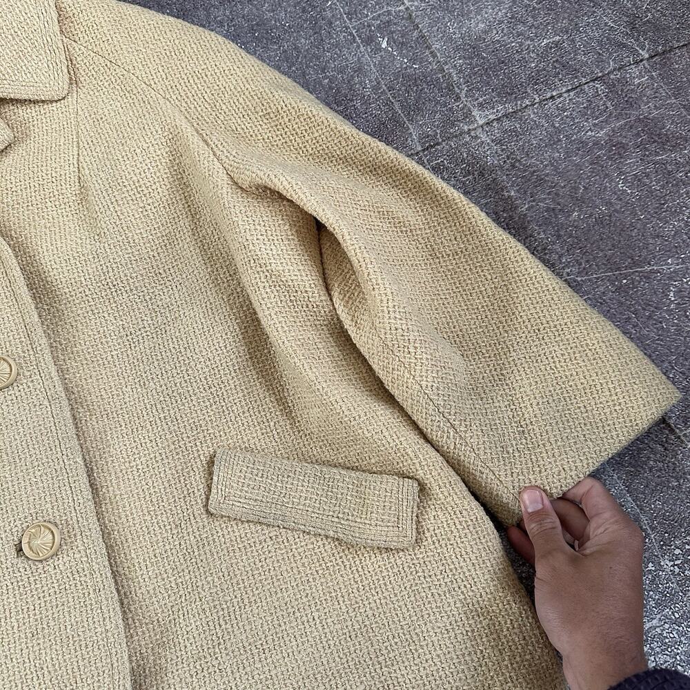 Women's Vintage 50's Brentshire Cream White Button Up Duster Coat Jacket Sz XL - Picture 2 of 7